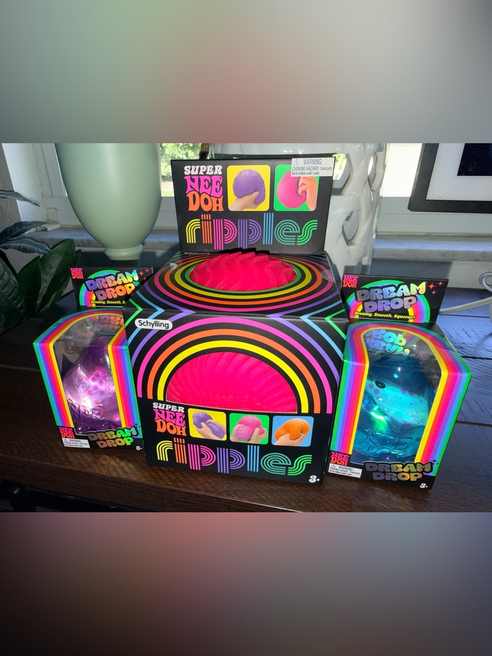 NeeDoh Lot Bundle Blue Dream Drop Purple Dream Drop Pink Super Ripple - Picture 1 of 1